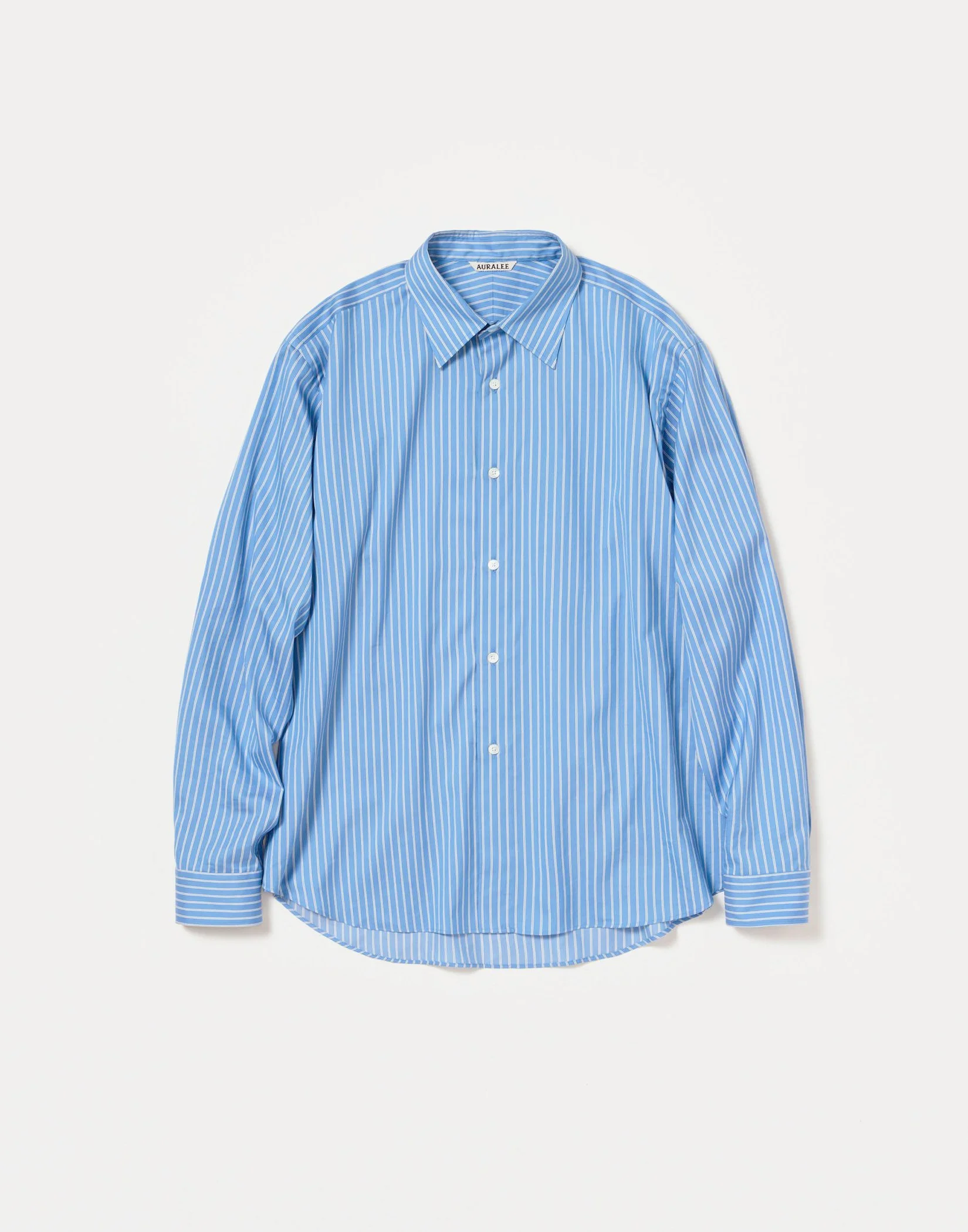 Auralee - LIGHT WOOL MAX GABARDINE CHAMBRAY SOUTIEN COLLAR COAT